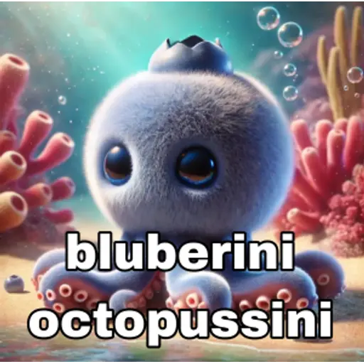 Bluberini Octopussini - A blueberry-octopus hybrid character from Italian Brainrot Mode