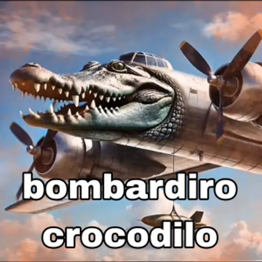 Bombardiro Crocodilo - A fighter jet crocodile hybrid character from Italian Brainrot Mode