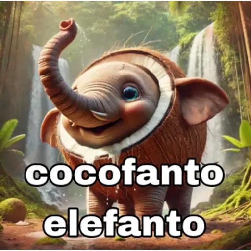 Cocofanto Elefanto - A coconut elephant hybrid character from Italian Brainrot Mode