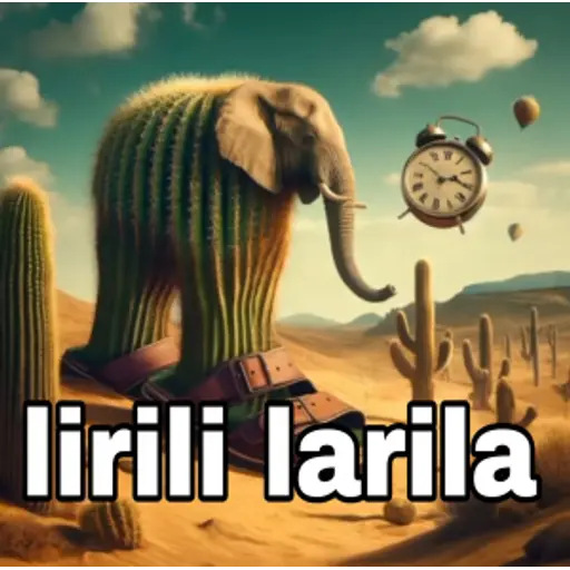 Lirili Larila - A cactus-clock hybrid character from Italian Brainrot Mode
