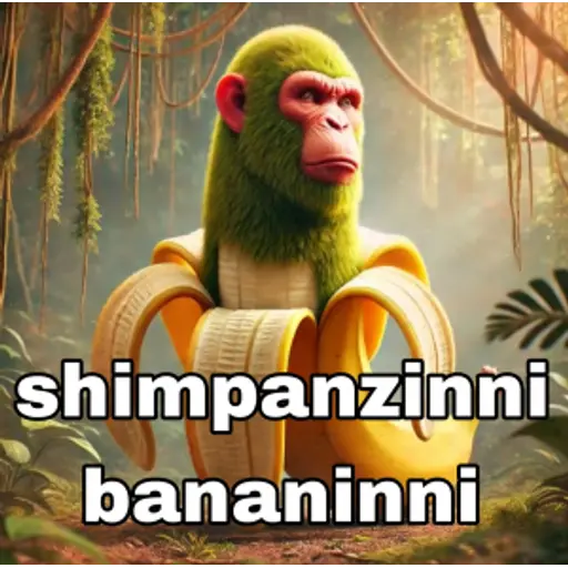 Shimpanzinni Bananinni - A chimp-banana hybrid character from Italian Brainrot Mode