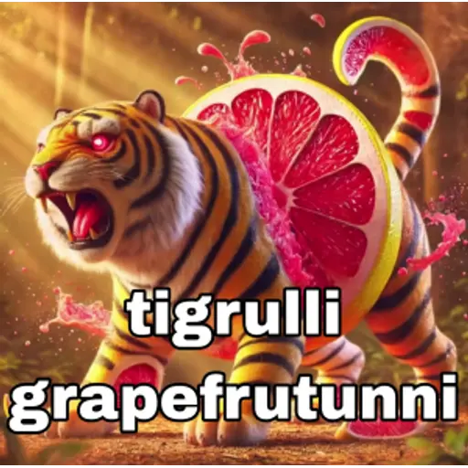 Tigrulli Grapefrutunni - A tiger-grapefruit hybrid character from Italian Brainrot Mode