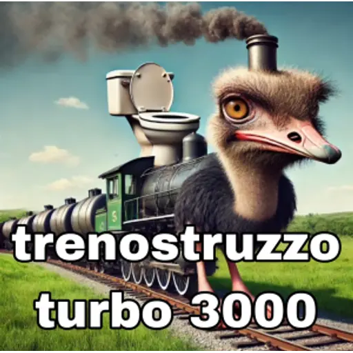 Trenostruzzo Turbo 3000 - A train-ostrich hybrid turbo character from Italian Brainrot Mode