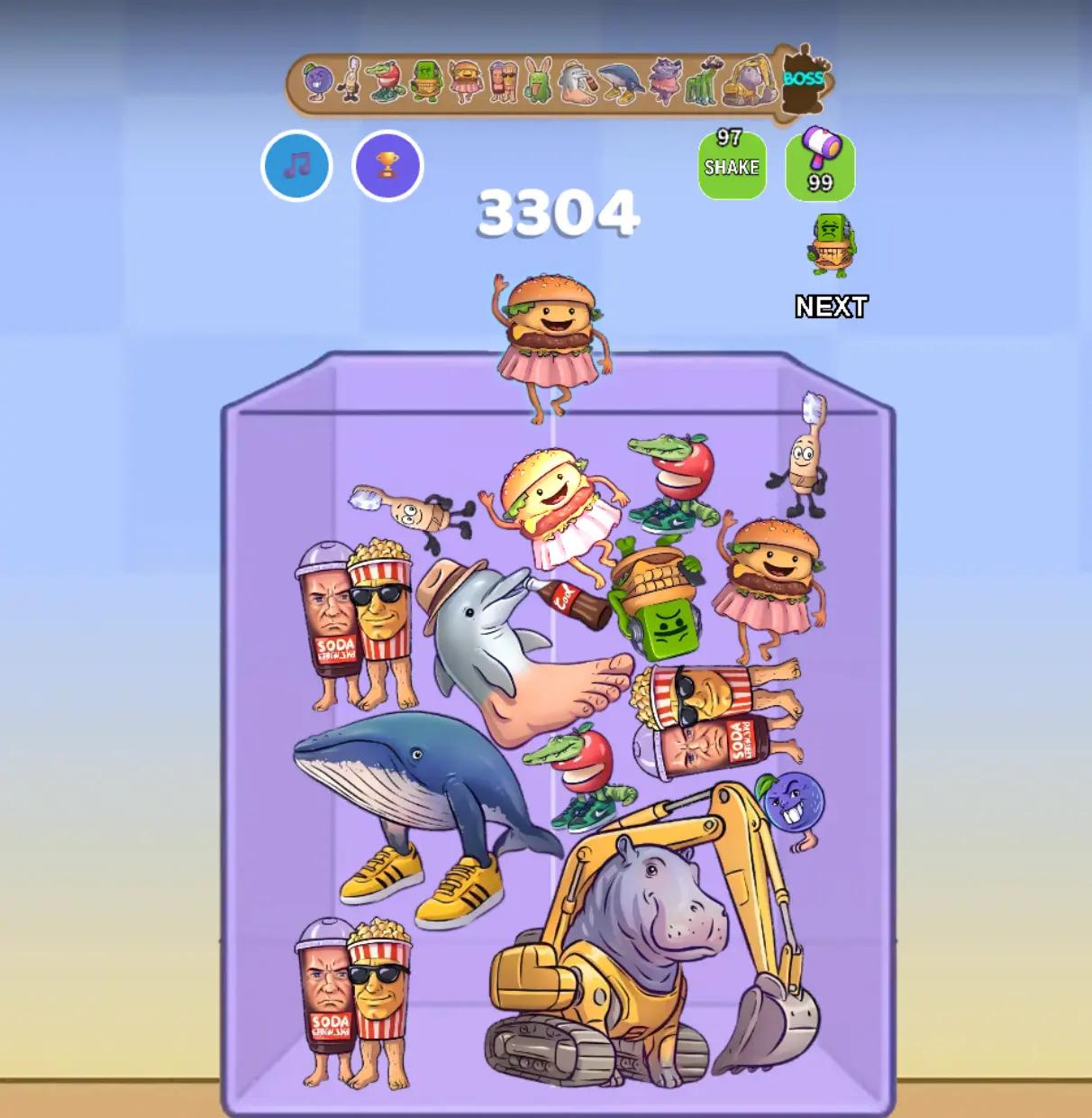 Merge Fellas Italian Brainrot 17 gameplay showing viral meme characters and final boss stack mechanics