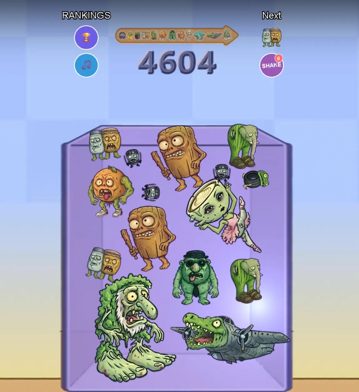 Zombie-themed gameplay showing undead Italian Brainrot characters